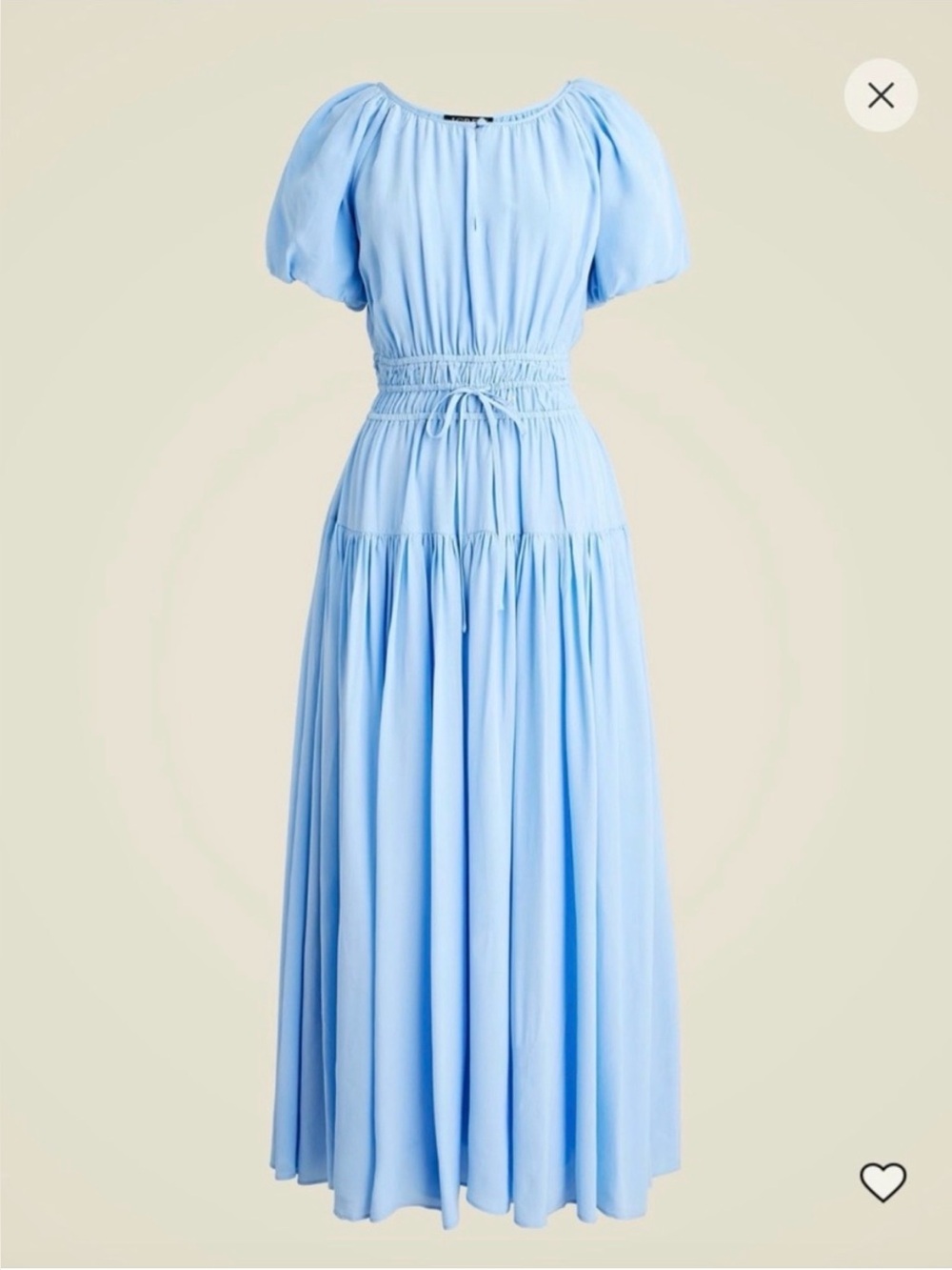 J Crew Elena Puff-Sleeve Dress in Crepe de Chine
